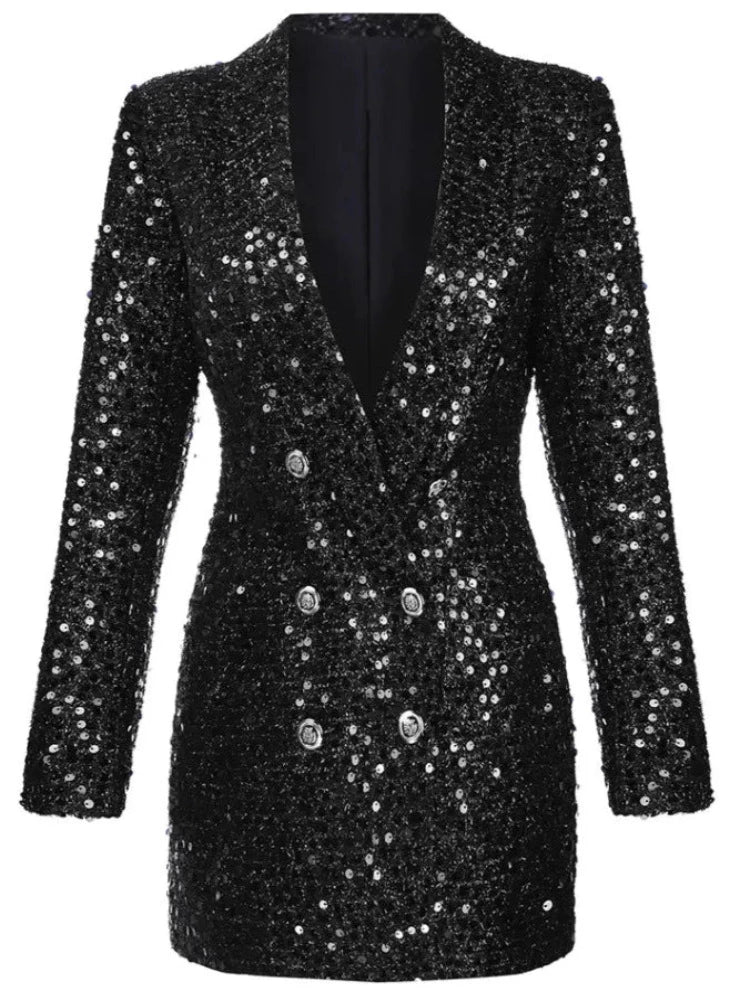 Jacket-type dress with sequins Selah