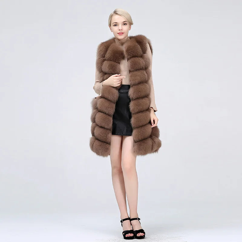 Natural Real Fox Fur Vest Recab