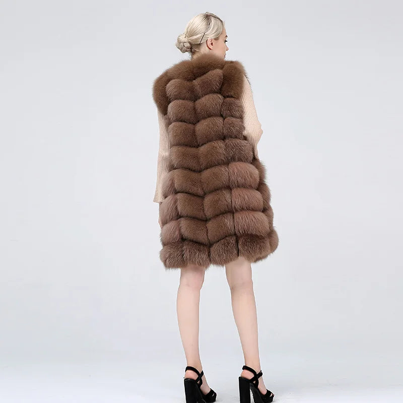 Natural Real Fox Fur Vest Recab